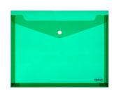 Папка-конверт на кнопке Centrum, раздвигающийся, А4, 0,16 мм, прозрачно-зеленый | OfficeDom.kz