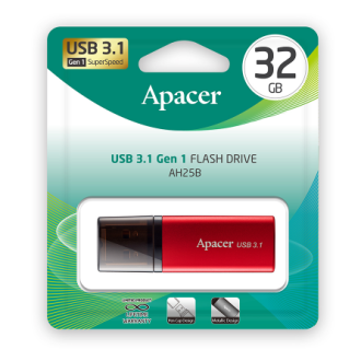 Флэш-накопитель Apacer AH25B AP32GAH25BR-1, USB 3.1, 32GB, красный - Officedom (3)