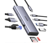 Конвертер USB 3.1(m) Type C на HDMI/LAN/CardReader/Type Cx2/USB 3.0x2/PD 100W CM498 (15375) UGREEN | OfficeDom.kz