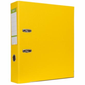 Папка-регистратор, А4, 75 мм, ПВХ/<wbr>бумага, желтый, Эко - Officedom (1)