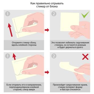 Клейкие листки 76х76мм, 100л., неоновый желтый, Attache Economy - Officedom (3)