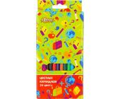 Карандаши цветные шестигранные, 24 цвета, №1 School Отличник | OfficeDom.kz