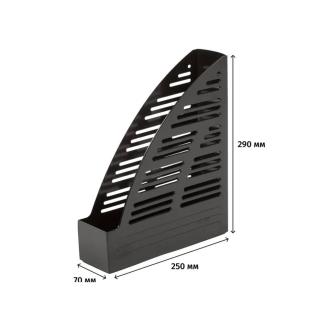 Лоток для документов, вертикальный, 70 мм, скругленный, черный, Attache - Officedom (3)