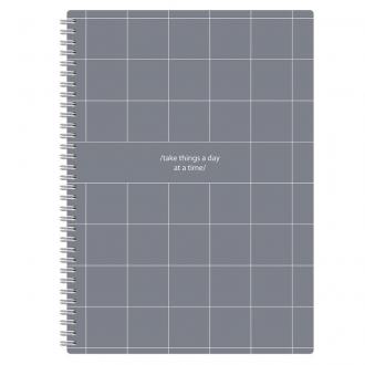 Бизнес-тетрадь на спирали А4, 96 л., клетка, мягкая обложка, серый, Attache Comfort - Officedom (1)