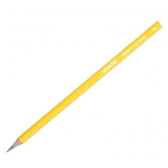 Карандаш простой НВ, без ластика, заточенный, трехгранный, корпус желтый, Attache Bright Colours - Officedom (1)