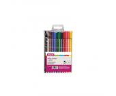 Набор капиллярных ручек 0,33мм Rainbow, 12 цветов, трехгранный корпус, Attache | OfficeDom.kz
