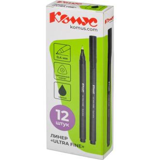 Ручка линер 0,4мм, черный, Комус Ultra Fine - Officedom (4)
