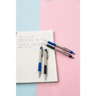 Ручка шариковая автом. 0,7мм Alpha, синий, масляные чернила, корпус ассорти, M&G ABP01771220700H - Officedom (4)