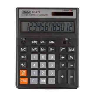 Калькулятор 12 разрядов, 200x155мм, черный, Attache AF-777 - Officedom (1)