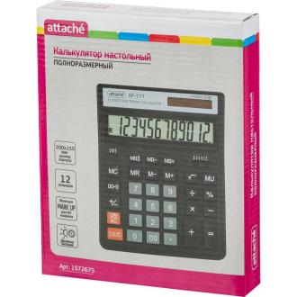 Калькулятор 12 разрядов, 200x155мм, черный, Attache AF-777 - Officedom (2)