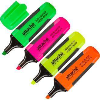 Набор маркеров текстовых, 1-5 мм, 4 цвета, Attache Selection Neon Dash - Officedom (2)