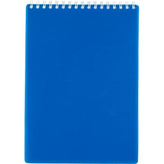 Блокнот на спирали А5, 80л., клетка, пластиковая обложка, синий, Attache Economy - Officedom (1)