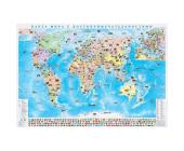 Карта детская "Мир.Достопримечательности" политическая, 1:34млн, 100х70см (КН71) | OfficeDom.kz