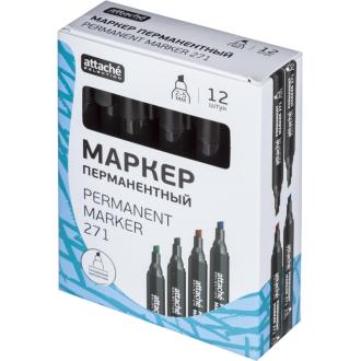 Маркер перманентный, 2-5мм, скошенный наконечник, черный, Attache Selection 271 - Officedom (2)