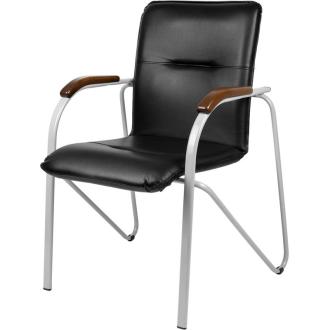 Конференц-кресло Easy Chair Samba Silver V-4 1.031 черный/<wbr>орех, искусств. кожа, металл серебристый - Officedom (1)
