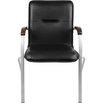 Конференц-кресло Easy Chair Samba Silver V-4 1.031 черный/<wbr>орех, искусств. кожа, металл серебристый - Officedom (4)
