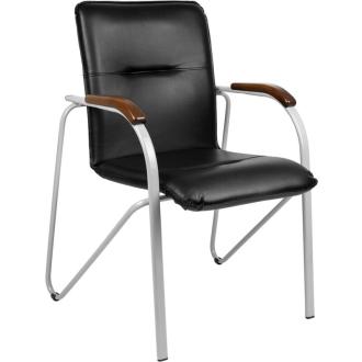 Конференц-кресло Easy Chair Samba Silver V-4 1.031 черный/<wbr>орех, искусств. кожа, металл серебристый - Officedom (2)