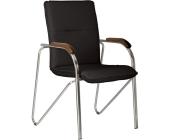 Конференц-кресло Easy Chair Samba V-4 1.031 черный/орех, искусственная кожа, металл хром | OfficeDom.kz