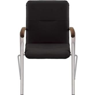 Конференц-кресло Easy Chair Samba V-4 1.031 черный/<wbr>орех, искусственная кожа, металл хром - Officedom (2)