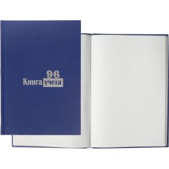 Книга учета А4, 96 л., твердый переплет, клетка, бумвинил, синий, Выбор есть - Officedom (1)
