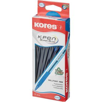 Ручка шариковая 0,5мм K2, синий, трехгранный корпус, Kores - Officedom (4)