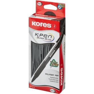 Ручка шариковая автом. 0,5мм K6, черный, трехгранный корпус, Kores - Officedom (3)