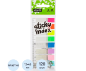 Набор клеевых закладок 12х45мм, 8цв.х 15шт, на линейке, пластиковые, Attache Selection | OfficeDom.kz