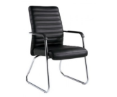 Конференц-кресло Easy Chair 806 черный, экокожа, металл хромированный | OfficeDom.kz
