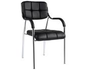 Стул офисный Easy Chair 805 VP черный, искусственная кожа, металл хромированный | OfficeDom.kz