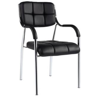 Стул офисный Easy Chair 805 VP черный, искусственная кожа, металл хромированный - Officedom (1)