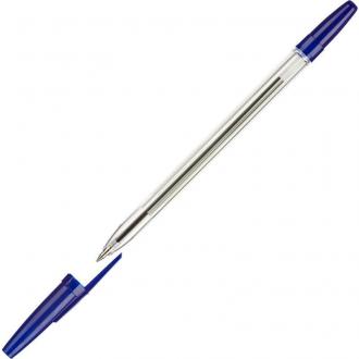 Ручка шариковая 0,7мм Оптима, синий, на масляной основе, прозрачный корпус, Attache - Officedom (1)