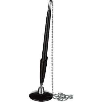 Ручка шариковая на подставке с держателем 0,5мм KP1005, синий, с цепочкой, Beifa - Officedom (1)