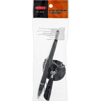 Ручка шариковая на подставке с держателем 0,5мм KP1005, синий, с цепочкой, Beifa - Officedom (2)