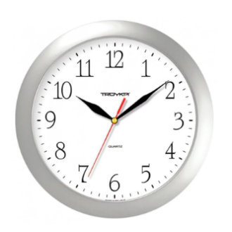 Часы настенные Troyka 11170113, d-290 мм, серебристый - Officedom (1)