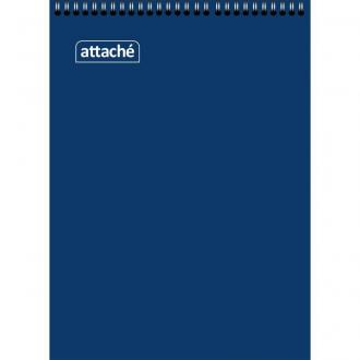 Блокнот на спирали А4, 60л., клетка, блок 60г, обложка 215г, синий, Attache - Officedom (1)