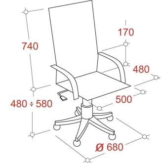Кресло для руководителя Chairman 480 LT черный, искусственная кожа, пластик (разобранное) - Officedom (4)