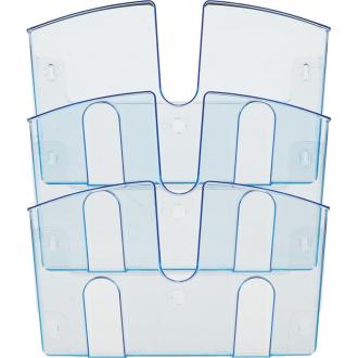 Лоток для документов настенный, 3 отделения, 430x310x32мм, прозрачно-синий, Attache - Officedom (2)