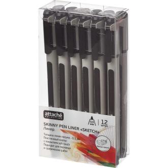 Ручка линер 0,5мм, корпус soft touch, черный, Attache Selection Sketch - Officedom (4)