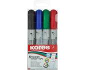 Набор маркеров для флипчартов, круглый наконечник, 3 мм, 4 цвета, Kores XF1 21344 | OfficeDom.kz