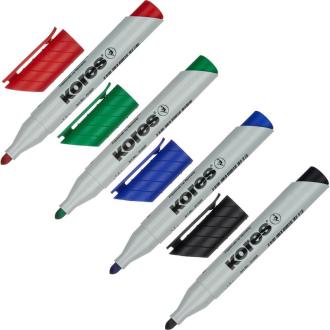 Набор маркеров для флипчартов, круглый наконечник, 3 мм, 4 цвета, Kores XF1 21344 - Officedom (2)