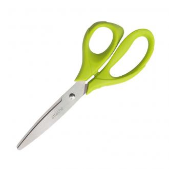 Ножницы из нерж. стали 200 мм, Spring, салатовые пластиковые эргономичные ручки Attache - Officedom (1)