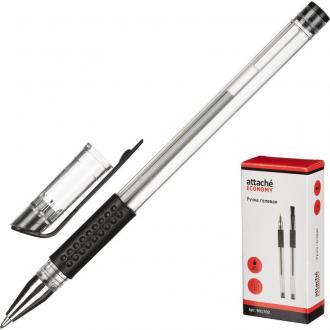 Ручка гелевая 0,5мм Economy с манжеткой, черный Attache - Officedom (1)