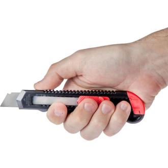 Нож канцелярский 18 мм с фиксатором, черный, Attache - Officedom (2)