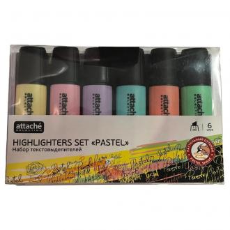 Набор маркеров текстовых, 1-5 мм, 6 цветов, Attache Selection Pastel - Officedom (2)