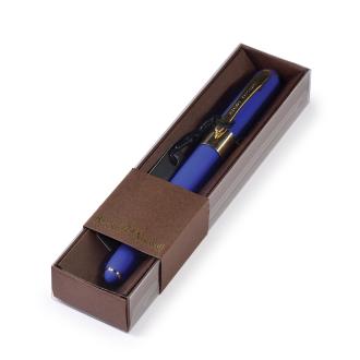 Ручка шариковая 0,5мм Monaco, синий, синий корпус, коричневый футляр, Bruno Visconti 20-0125/<wbr>081 - Officedom (1)