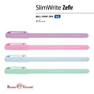 Ручка шариковая 0,5мм SlimWrite.ZEFIR, синий, Bruno Visconti 20-0204 - Officedom (2)