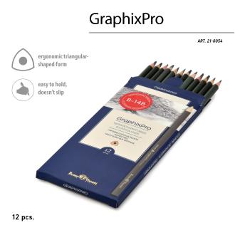 Набор простых карандашей, 12 шт, B-14B, в картонной коробке, GraphixPro, Bruno Visconti 21-0054 - Officedom (2)