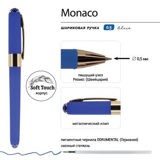 Ручка шариковая 0,5мм Monaco, синий, синий корпус, серый футляр, Bruno Visconti 20-0125/<wbr>083 - Officedom (2)
