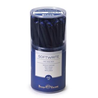 Ручка шариковая 0,5мм SoftWrite BLACK, синий, Bruno Visconti 20-0085 - Officedom (3)