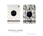 Записная книжка А5, 100л., точка, MEGAPOLIS JOURNAL BLACK&WHITE, на резинке, Bruno Visconti 3-475/04 | OfficeDom.kz